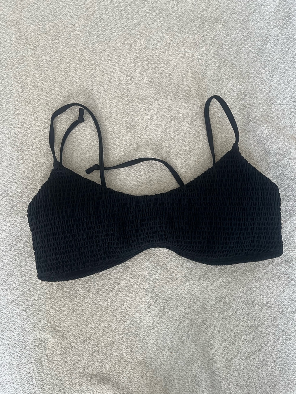 Hollister Black Textured Smocked Bralette